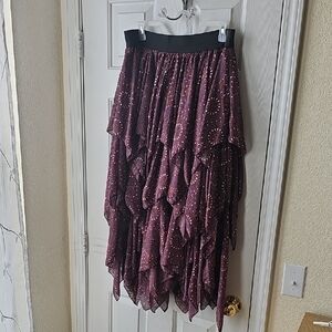 Elegant Purple Layered Skirt